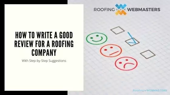 Blog Cover for How To Write a Good Roofing Company Review