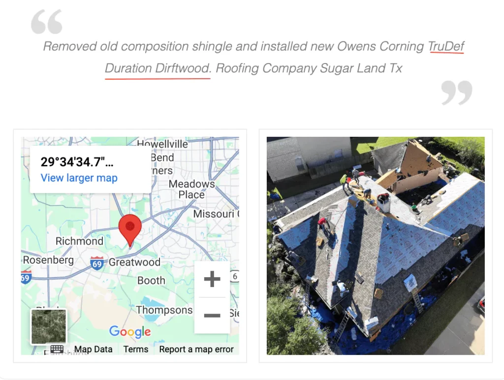 Screenshot of Roofing DataPins Pin for AI Search