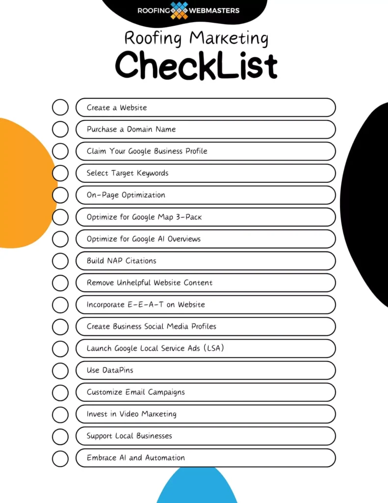 Roofing Marketing Checklist